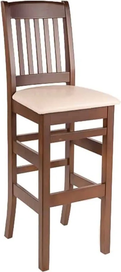 Scaun lemn masiv maro Bar Buddy Culoare Fag Stofa Inchis, 40 × 43 × 119 cm
