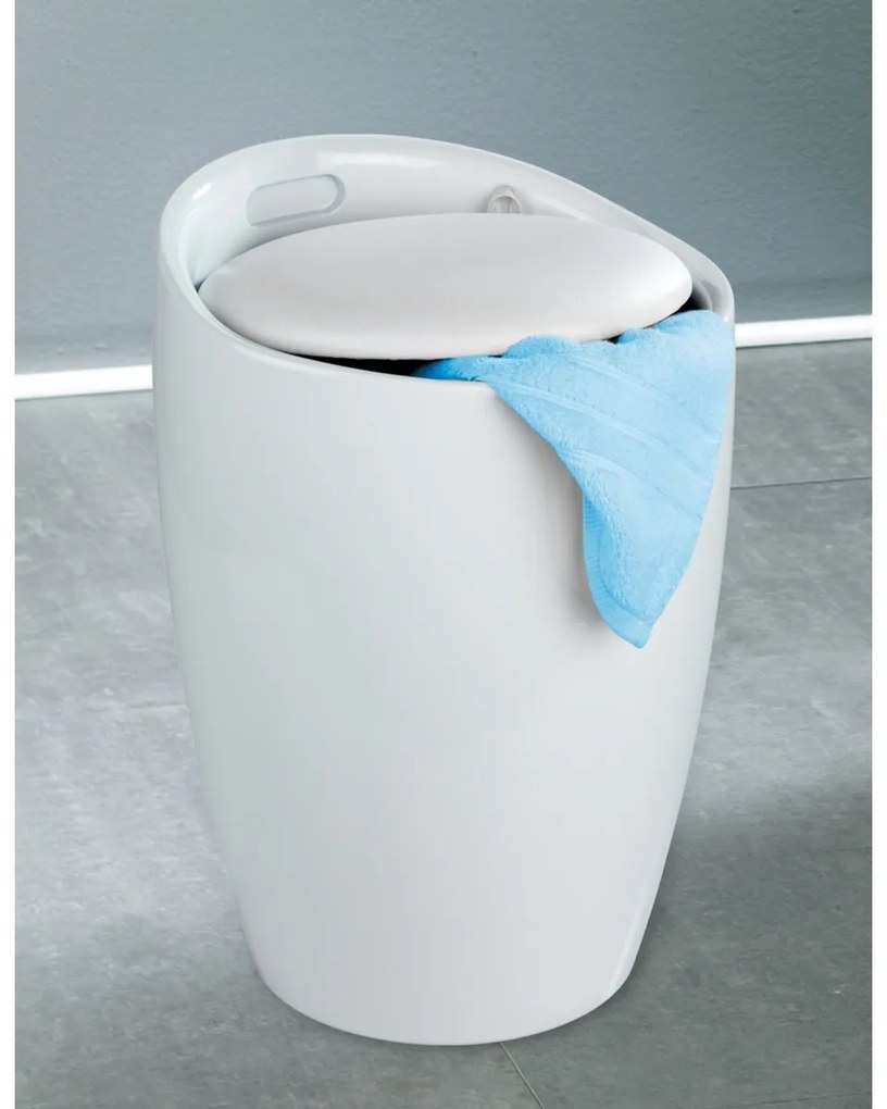Wenko Scaun de baie cu spațiu pentru rufe Candy 20 l, alb
