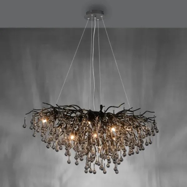 Paul Neuhaus 2192-18 - Lustră suspendată pe cablu ICICLE 10xG9/40W/230V 50x100 cm negru