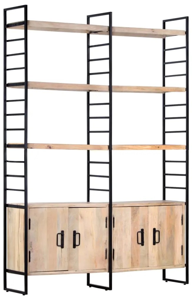 vidaXL Bibliotecă cu 4 rafturi, 124 x 30 x 180 cm, lemn masiv de mango