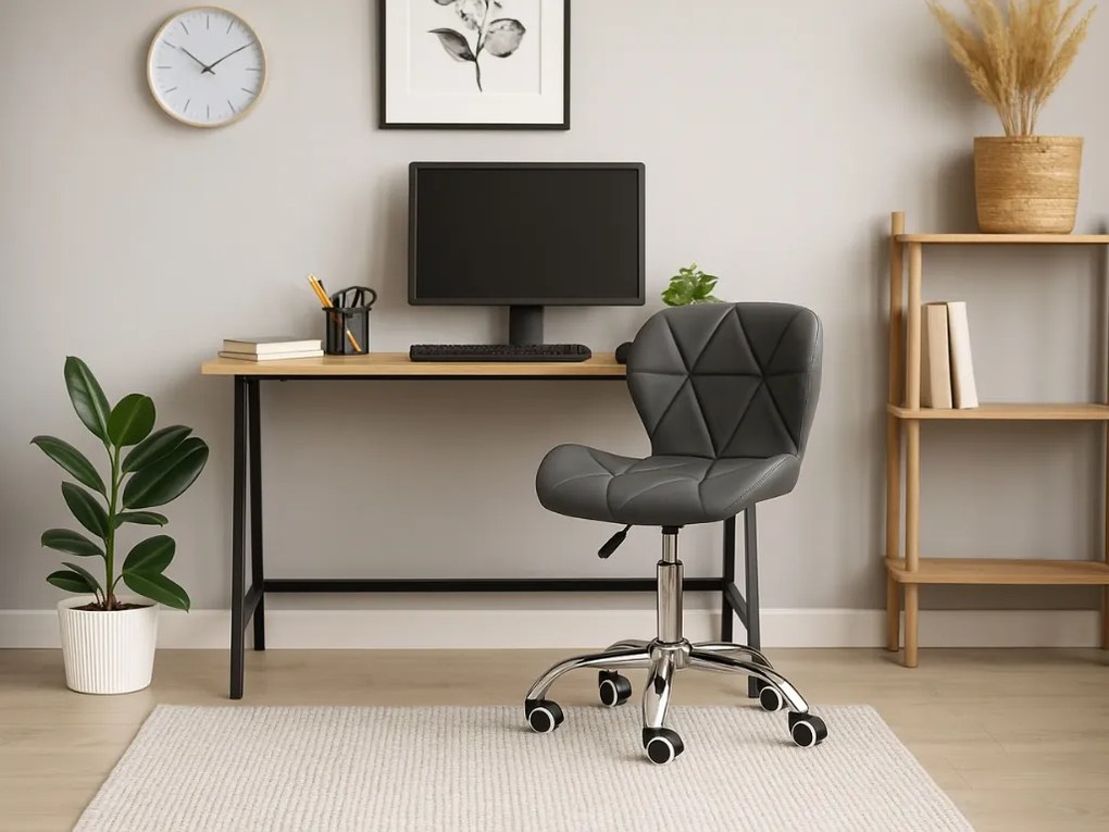 Set pentru birou masa de birou TAYLOR SONOMA 100x50 cm + scaun de birou AVOLA din piele ecologica gri