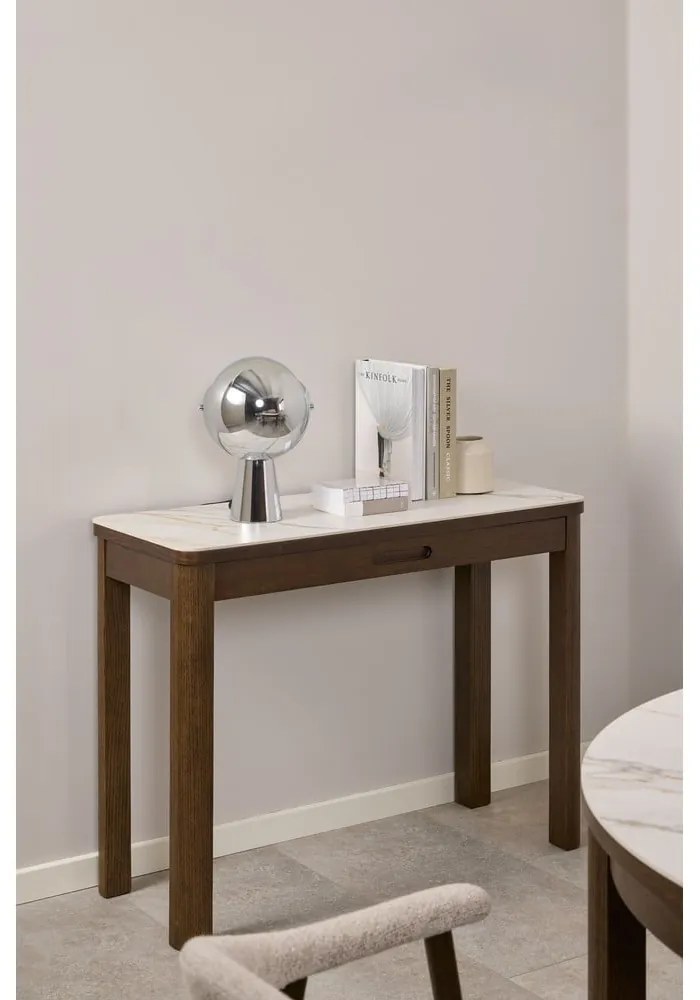 Masă consolă bej-maro închis cu blat ceramic 40x100 cm Southampton – Actona