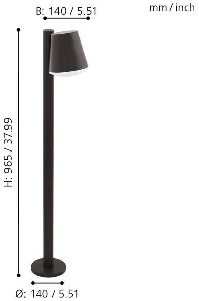 Eglo 97483 - Lampă LED reglabilă exterior CALDIERO-C 1xE27/9W/230V IP44