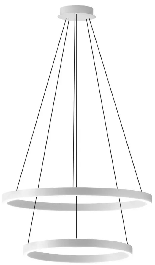 Lustra LED circulara cu 2 inele 60/40cm CRISEIDE, alb, negru sau auriu