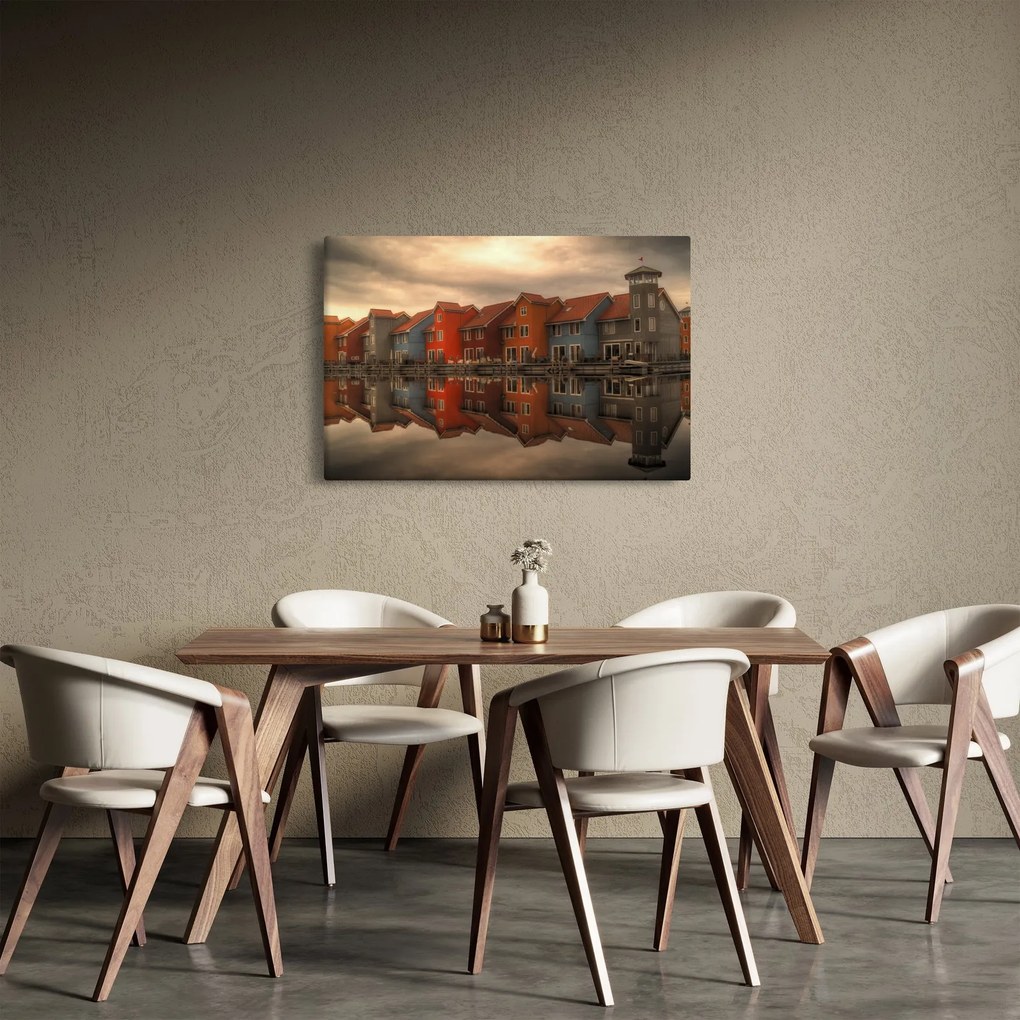 Tablou cu căsuțele colorate (90x60 cm)