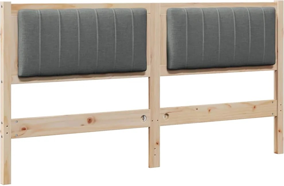 vidaXL Tăblie tapițată cu headboard Maro 150 cm Lemn de pin masiv