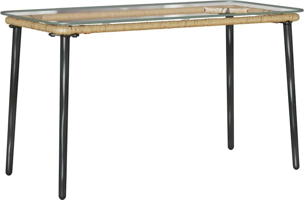 vidaXL Masă de Grădină natural 80 x 40 x 45 cm poliratan