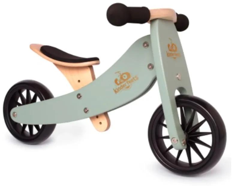 Tricicleta fara pedale transformabila Tiny Tot gri-verzui, +12 luni - Kinderfeets