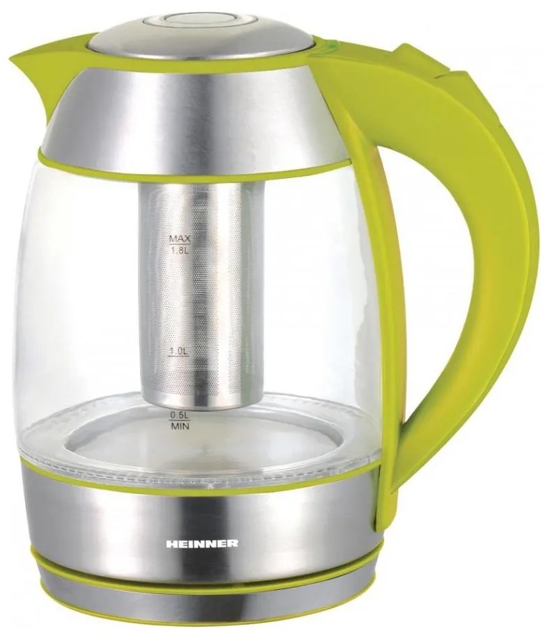 Heinner HEK-TF2200GR - Fierbător electric 1,8 l, 2200 W/230 V, verde/crom mat
