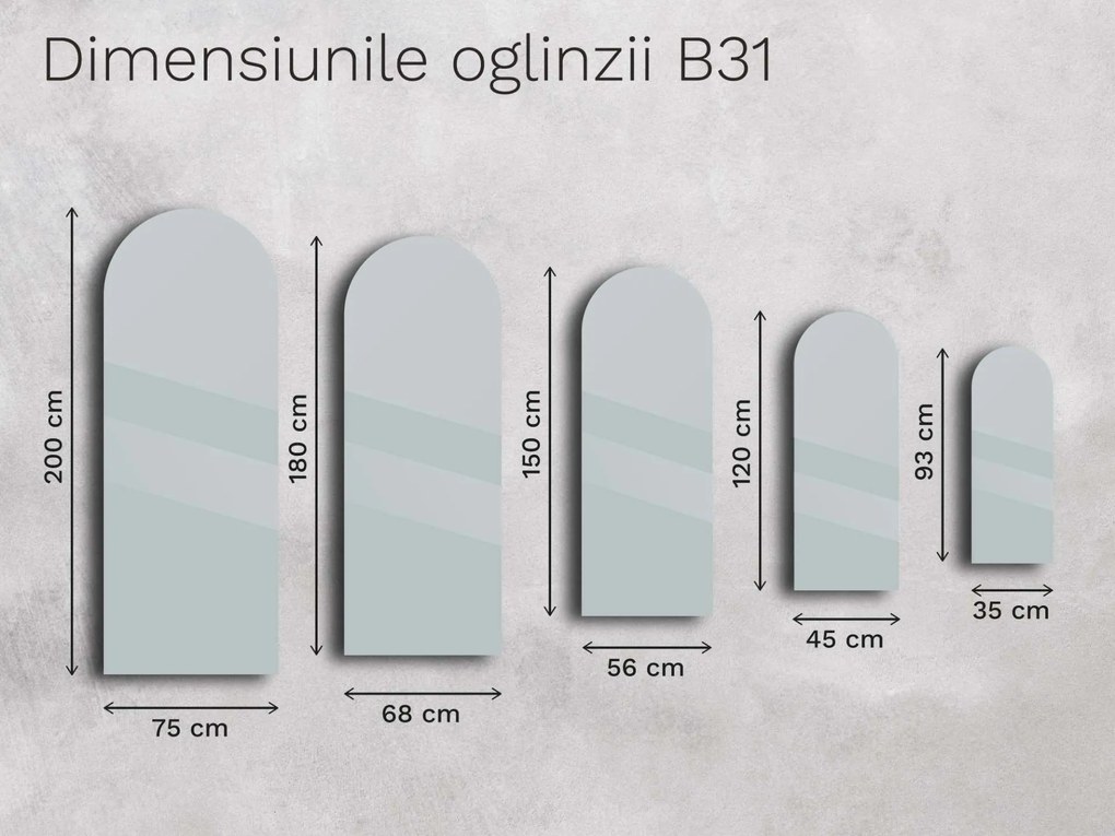 Oglindă antică Base B31 45×120