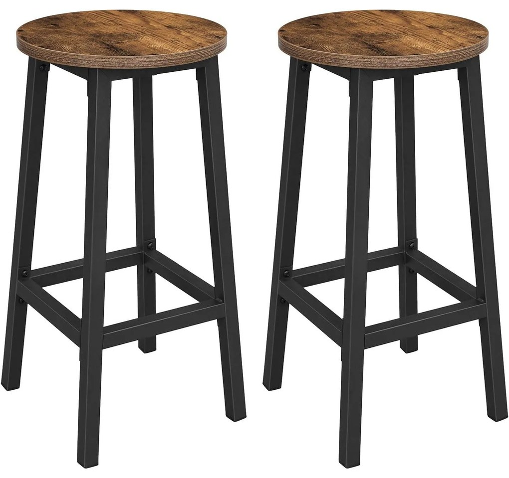 Set de 2 scaunde de bar , stil modern , maro-negru