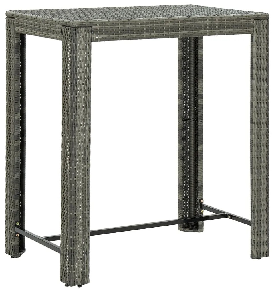 vidaXL Masă de bar de grădină, gri, 100 x 60,5 x 110,5 cm, poliratan