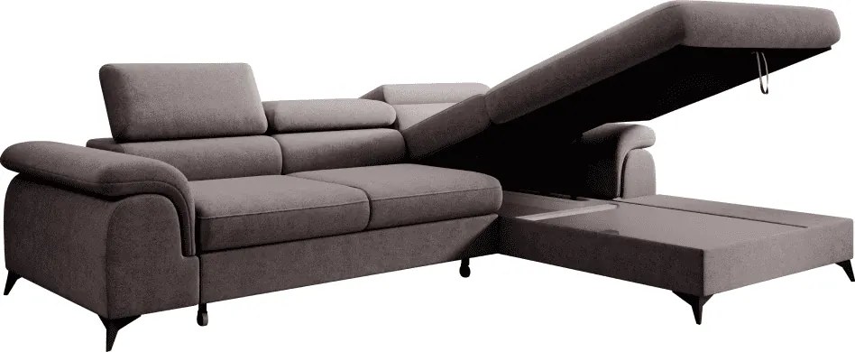 Set canapea extensibilă, maro, dreapta, HORTY ROH