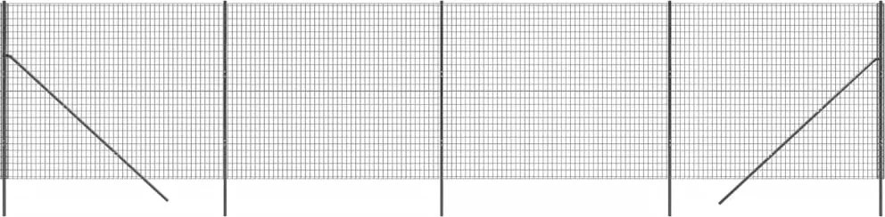 vidaXL Gard plasă de sârmă, antracit, 1,4x10 m, oțel galvanizat