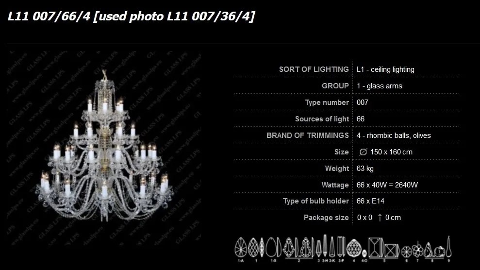 Lustra 66 brate cristal Bohemia L11 007/66/4