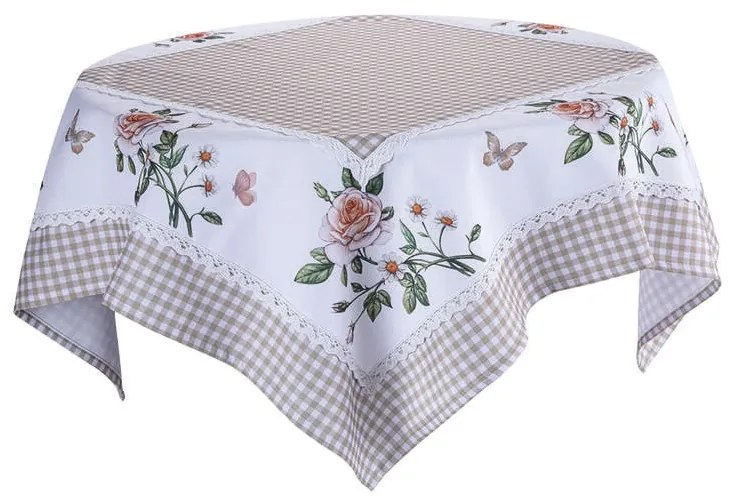 Fată de masă cu imprimeu TRANDAFIRI ÎNFLOREȘTE 85 x 85 cm