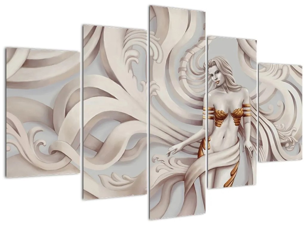 Tablou - Zeița motiv floral (150x105 cm)