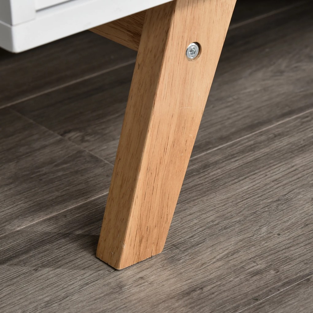 HOMCOM Comoda TV max 65" din PAL si MDF alb cu 2 dulapuri laterale 2 rafturi centrale deschise, 150x39x50 cm | Aosom Romania