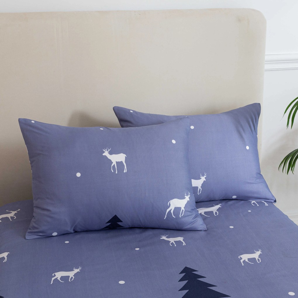 Cearsaf si fata de perna DEER AND TREE Dimensiune: 50 x 70 cm | 140 x 240 cm