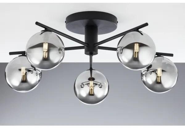 Jupiter 2048 - Plafonieră aplicată PRATO, 5xG9/14W/230V, negru/gri fumuriu