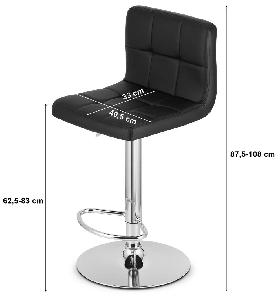 Scaun de bar negru PROT din piele ecologica