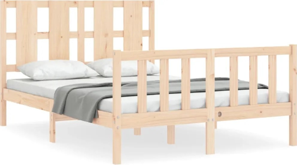 vidaXL Cadru de pat fără saltea, 140x200 cm, lemn masiv pin