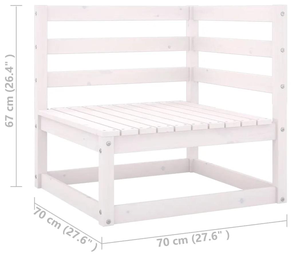 Set mobilier de gradina cu perne, 10 piese, alb, lemn masiv pin Alb, 1, Da