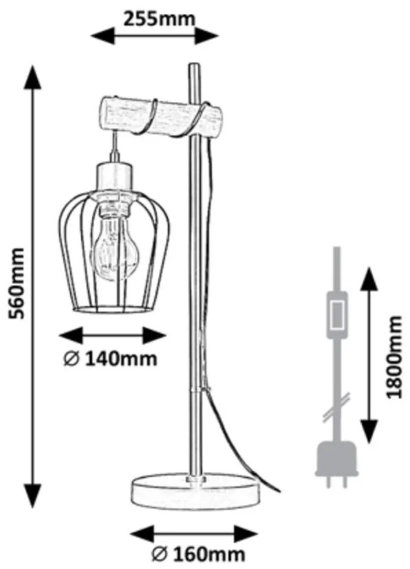 Veioza / Lampa de masa stil minimalist industrial Fabian
