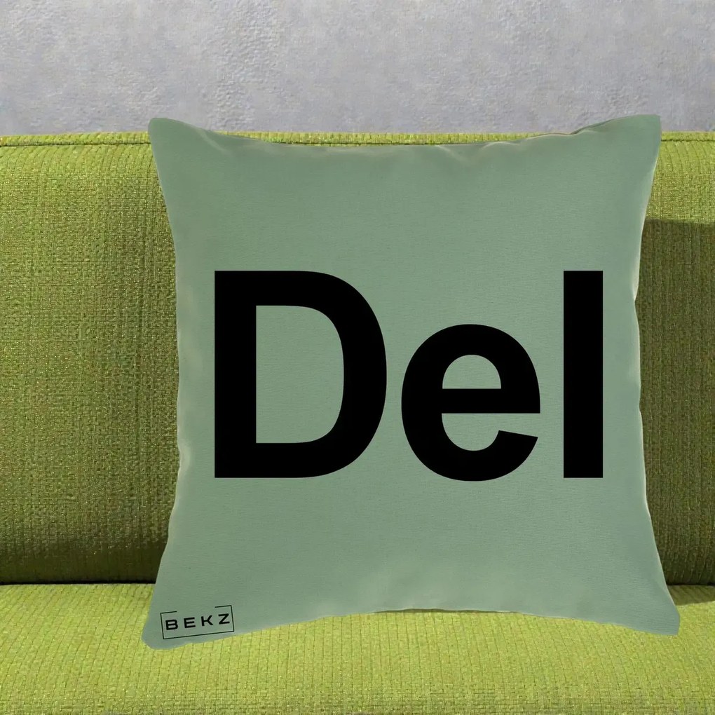 Perna Personalizata Tasta Del Tipografie Bold, 40x40 cm, Verde, Husa Detasabila, Perna Inclusa, BEKZ®