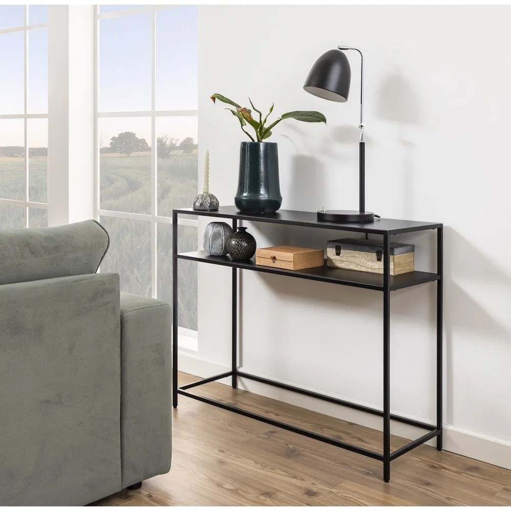 Masă tip consolă cu picioare metalice Actona Newcastle, negru