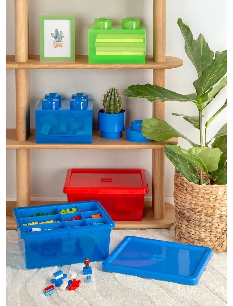 Cutie de depozitare pentru copii albastră din plastic 25x25x18 cm – LEGO®