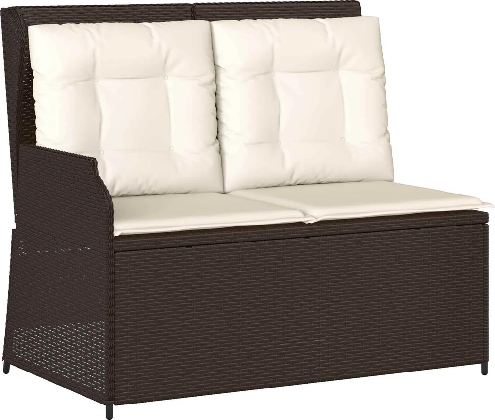 vidaXL Bancă de grădină Maro poliratan