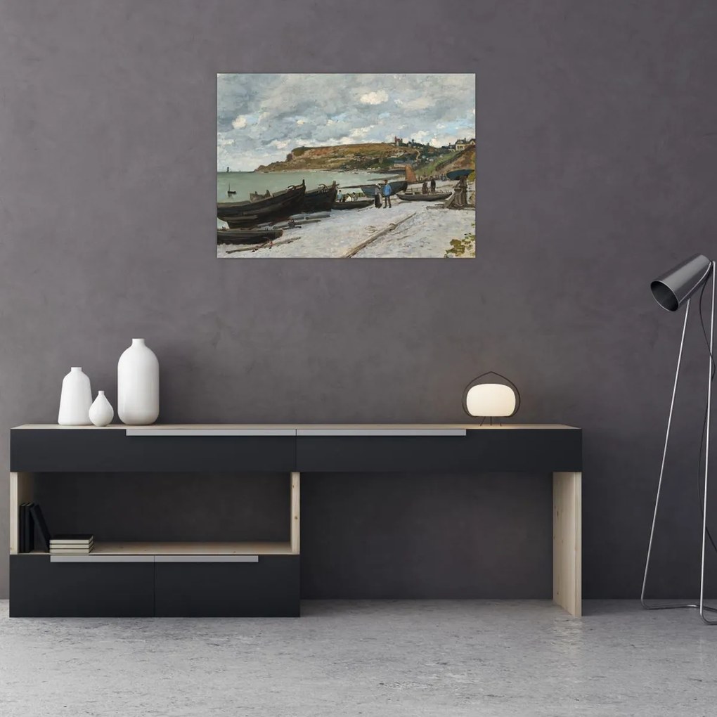 Tablou pe sticlă - Claude Monet, Sainte Adresse, reproducere (70x50 cm)
