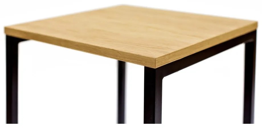 Scaun de bar negru/în culoare naturală cu aspect de lemn de stejar Frame – Woodman