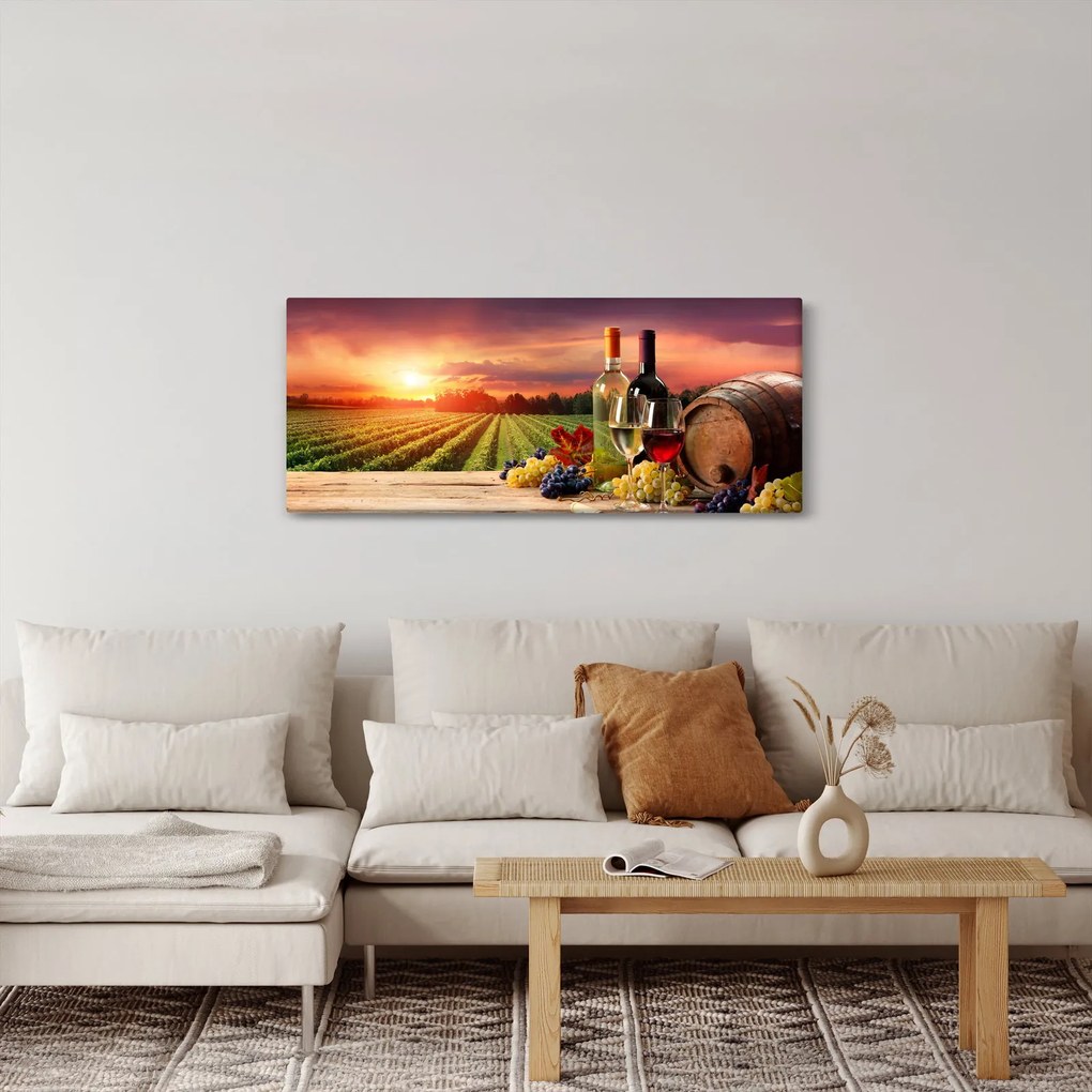 Tablou cu vie și vin (120x50 cm)