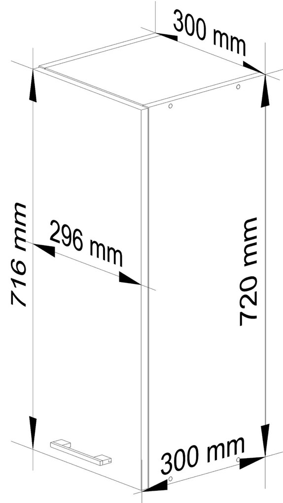 Dulap de bucătărie superior Organo W 30 (alb + beton). 1117508