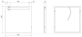 Mobilier suspendat Opoczno, Metropolitan, pentru lavoar, cu doua sertare, 70 cm, front stejar + lateral cenusiu