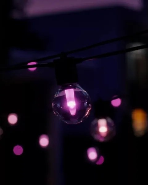 Philips Hue FESTAVIA - Extensie ghirlandă LED RGBW pentru exterior, reglabilă, 30 LED, 21 m, IP65