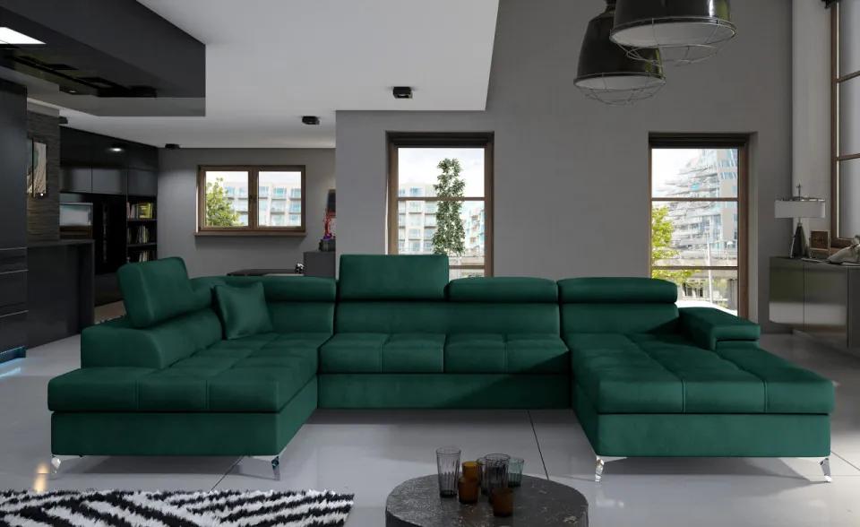 Canapea modulara, extensibila, cu spatiu pentru depozitare, 345x202x90 cm, Eduardo L02, Eltap (Culoare: Roz inchis / Kronos 29)