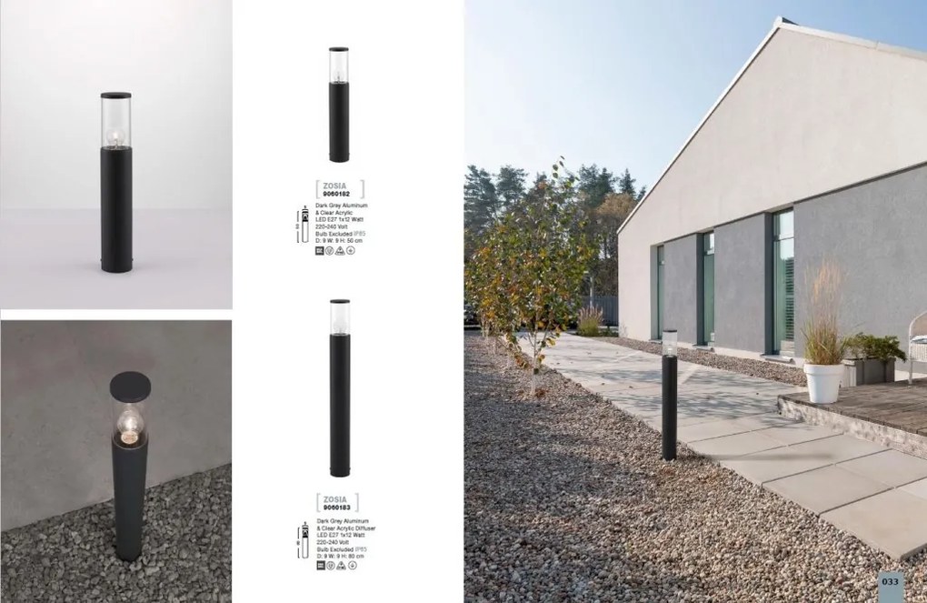 Stalp mic pentru iluminat exterior IP54 ZOSIA