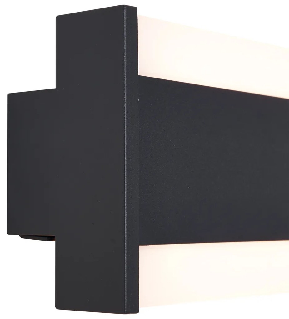 Lampă de perete modernă neagră CCT 60cm Inclusiv LED IP54 - Vanya