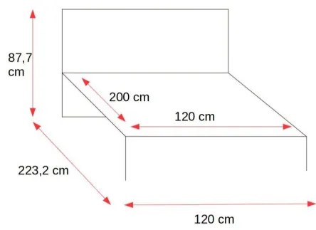 Pat Dormitor Dot Stejar Negru Si Artizanal, Dimensiune Saltea 120 x 200 Cm