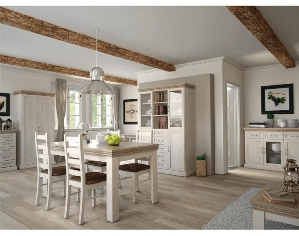 Vitrină, pin nordic/stejar sălbatic, ROYAL W4D