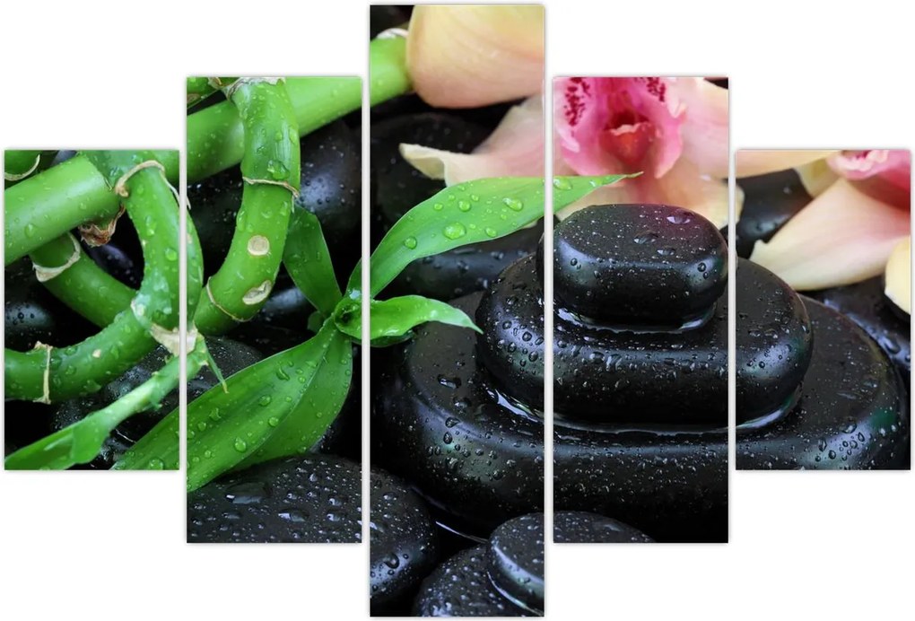 Tablou - Pietre și orhidee (150x105 cm)