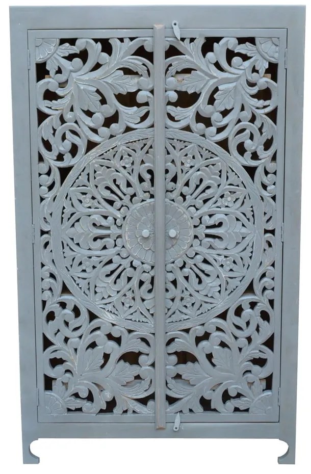 Dulap gri deschis din lemn de mango 165x40 cm Kalita – Støraa