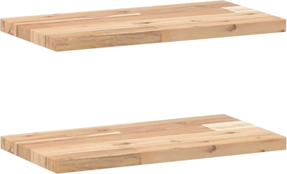vidaXL Rafturi suspendate 2 buc. 60x20x2 cm lemn masiv acacia netratat
