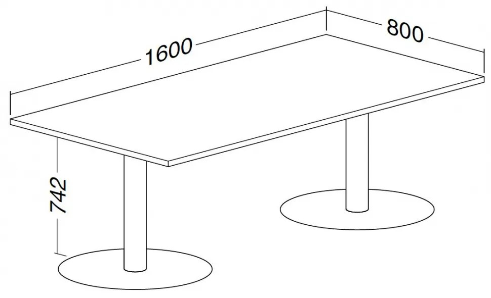 Masa de intalnire ProOffice 160 x 80 cm, alba