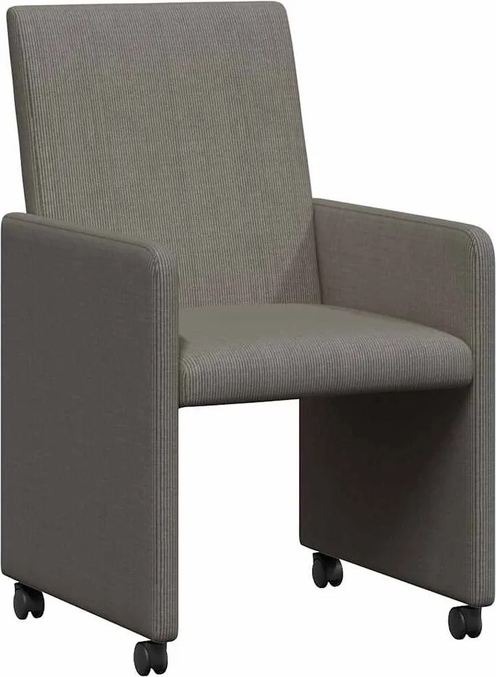 vidaXL Scaune de dining cu roți 2 pcs Gri deschis 57 x 66 x 94 cm