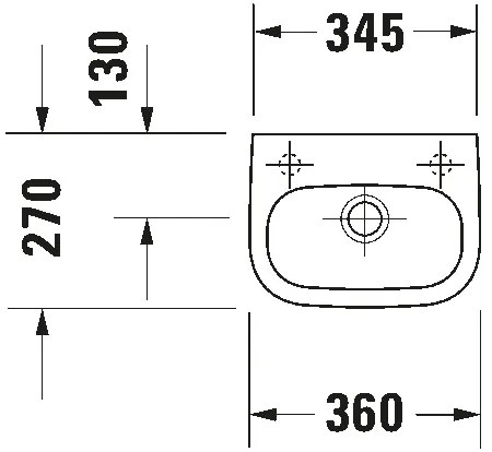 Duravit 7053600082 - Lavoar suspendat D-CODE 36 x 27 cm, ceramică, alb lucios