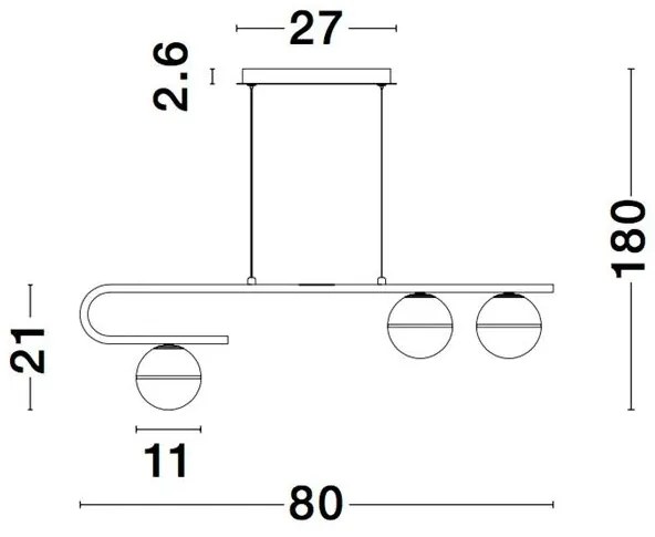 Lustra cu 3 surse de lumina design modern CANTONA NVL-9960615